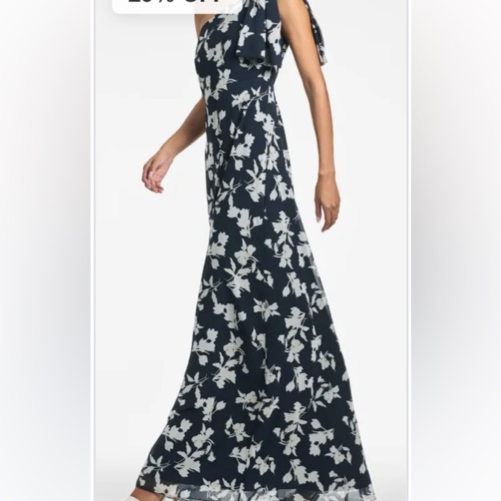 Sachin + Babi Chelsea Gown Navy Venetian Petal - Picture 3 of 8